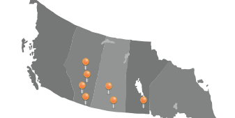Capital Industrial branches on a map